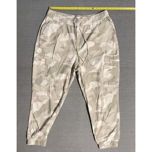 Hollister XL Ultra High Rise Camo Cargo Jogger Pants Beige Camouflage Drawstring